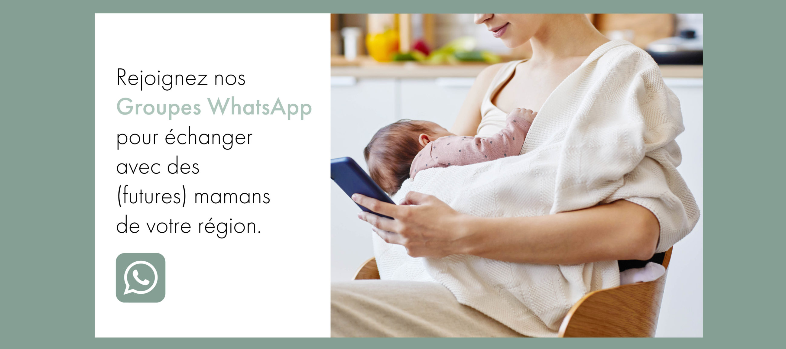 Cropped shot of woman with phone and newborn in white blanket resting after feeding, copy space